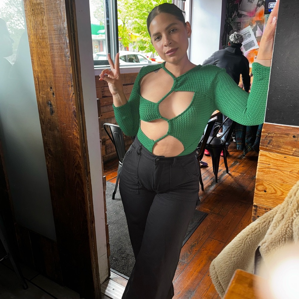 Manière De Voir Textured Cutout Bodysuit